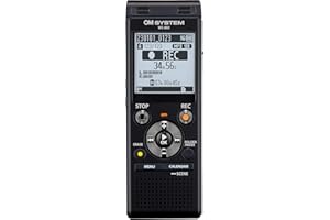 OM SYSTEM WS-883 hochwertiger digitaler Voice Rekorder mit integrierten Stereomikrofonen, Direkt-USB, Rauschunterdrückung, 8 GB interner Speicher, VCVA, schwarz