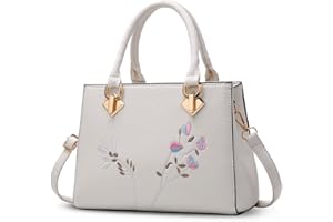 NICOLE & DORIS NICOLE&DORIS Sacs à Main Retro Women Handle Sac à Main Sac à bandoulière Crossbody Bag PU Leather Blanc