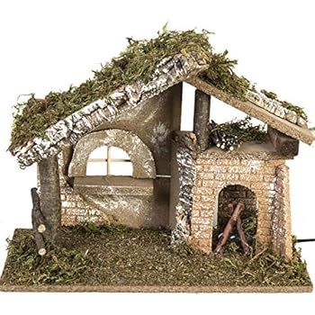Holyart étable Crèche Noel Moulin à Eau 28x38x28 Cm Vide