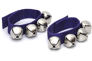 Elagon (WPU) Pair of Wrist Bells/Ankle Bells Set, Reindeer Bells, Jingle Bells, Christmas Bells - Purple.