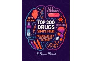 Top 200 Drugs Simplified: Pharmacology Coloring Book & Study Guide: Over 300+ pages of Clinical Pearls, Memory Aids, High-Yield Reviews for Medical, ... Technicians (NCLEX, PTCB, USMLE, NAPLEX)