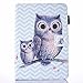 Produktbild iPad Mini 1 / iPad Mini 2 / iPad Mini 3 / iPad Mini 4 Hülle , Billionn® Gemalt Karikatur netter Art-erstklassiges PU-Leder-Schlag-Abdeckungs-Shell-Mappen-dünner Standplatz-Schutz Hülle mit Ständer Funktion Magnet für Ledercase Handytasche Scratch Telefon-Kasten für Apple iPad Mini 1 / iPad Mini 2 / iPad Mini 3 / iPad Mini 4 (Welle Eule)