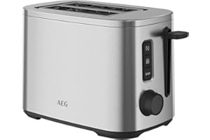 AEG T5-1-4ST Toster Deli 5/7 ustawień tostów/timer odliczania/przycisk zatrzymania, rozmrażania, podgrzewania/automatyczne centrowanie/obudowa Cool-Touch/szerokie szczeliny/szuflada na