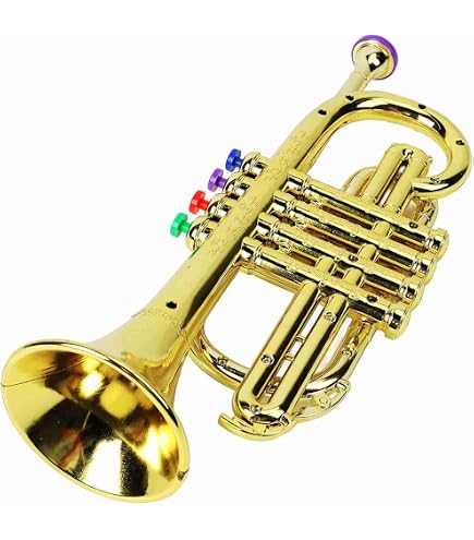 Mimoqk Trompeta De Juguete De ABS – Instrumento Musical Simulado Para Niños, Ligero Y Ergonómico, Regalo Creativo Para Pequeños Músicos