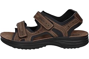 inblu Sandali Uomo Estivi Sandali Sportivi in Vera Pelle Imbottita Comodo Chiusura a Strappo Regolabile