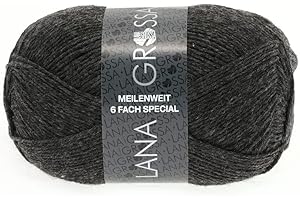 ‎LANA GROSSA LANA GROSSA Meilenweit 6-fach 150 | 6-fädiger Sockenklassiker, waschmaschinenfest | Handstrickgarn 80% Schurwolle & 20% Polyamid | 150g Wolle zum Stricken & Häkeln | 390m Garn