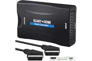 ZHIYUEN Convertisseur SCART vers HDMI, convertisseur audio vidéo avec câble d'alimentation USB, compatible avec prise en charge de sortie 720p/1080P avec câble péritel