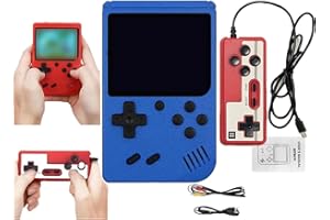IRILEKI Console De Jeux Portable, Retro Handheld Game Console Retrogaming Retro avec 400 Jeux Classiques, 2 Joueurs Meuble TV Consoles de Jeu Portables, Cadeau pour Anniversaire/Noël, Bleu