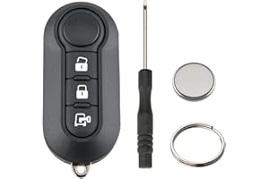 VAILIKEY 3 Tasten Fernbedienung Klapp Schlüsselgehäuse Kompatibel für FIAT 500L MPV Ducato Doblo Citroen Jumper Peugeot Boxer (C Mit Batterie)