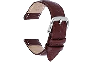 TIESOME Skórzany pasek do zegarka, wymienny pasek ze skóry cielęcej, pasek ze stali nierdzewnej dla mężczyzn i kobiet