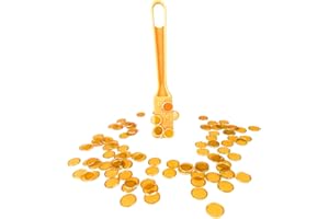 AcpopbM Kit de Bingo Magnétique - 1 Bâton Magnétique + 100 Jetons Loto - Jeu Éducatif pour Enfants et Accessoire Pratique de Stockage(Orange)