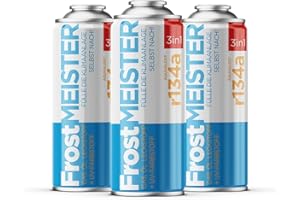FrostMEISTER 3in1 – Auto-Klimaanlage Nachfüllset, 3X 400 ml – Schnelles & einfaches Kältemittel/Öl/Dichtmittel-System (R134a 1995–2016)
