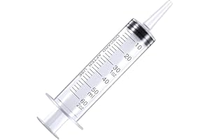 HAKACC 60 ml Disposable Syringe,Feeding Plastic Syringe Sterile Package 50ml Catheter Tip for Scientific Labs Liquid Measuring Animal Plant