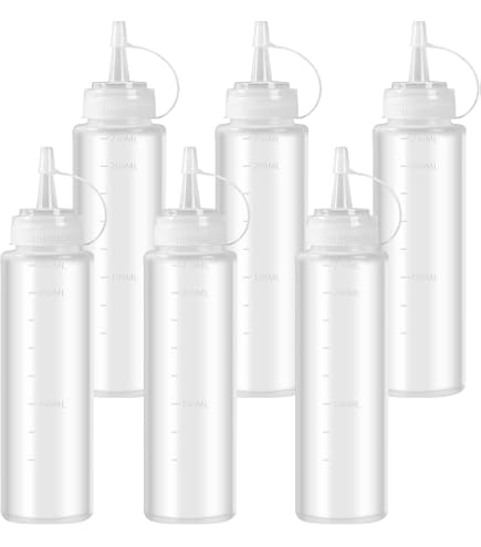Gicos Set 2 Bottiglie Squeeze Per Salse – 350 Ml Ciascuna, Con Tappo Dispenser, Bianche, Alte 19 Cm, ANU-533532