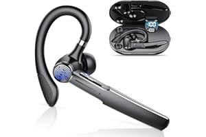 TUKIO Bluetooth Headset V5.3, Wireless Freisprech Headset mit 110 Std Spielzeit, CVC8.0 Headset Kabellos mit 4 ENC Noise Cancelling Mic Mute, IPX7 Waterproof, In Ear Headset Handy für Autofahren/Business