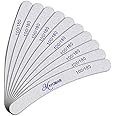 MAYCREATE® 10PCS Nail Files, Professional Nail File Set, Curved Fingernail files, 100/180 grit Double-Sided Emery Board Manicure Tools for Home and Salon Use