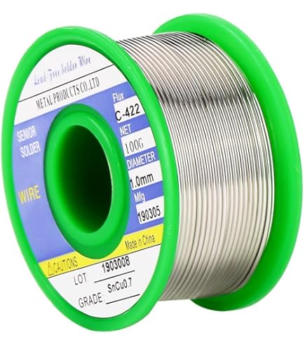 Filo Per Saldatura Stagno 99,95% Senza Piombo - 50g, Diametro 1mm, Con Anima Di Colofonia