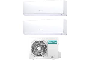 H. Climatizzatore Dual Split 9000 + 9000 Btu, Inverter con Pompa di Calore, Gas R32 Hisense New Comfort