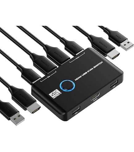 Commutateur USB 2.0 – 1 Entrée, 2 Sorties – Partage Imprimante, Clavier, Souris Entre 2 PC – Plug & Play, 480 Mbps