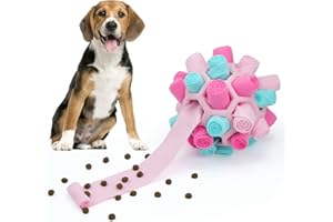 Larimuer Palla da fiuto per cani, Giocattoli Puzzle per Cani giocattolo interattivo Portatile, giocattolo per l'alimentazione per cani di piccola, media,taglia(rosa estivo)