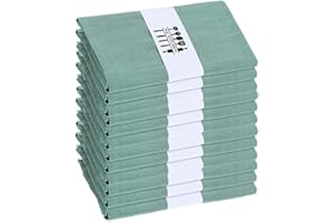 MIALILY Pack of 12 Rustic Natural Cotton Fabric Napkins, Set of 12, Soft, Comfortable and Reusable, Linen Napkins, Cloth for Wedding Party and Party Decoration Set