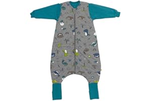 SCHLUMMERSACK Slumbersac Sacco nanna con piedini bambini in Modal 2.5 Tog OEKO-TEX I Sacco nanna con gambe | Sacco nanna maniche rimovibili I diversi motivi e dimensioni