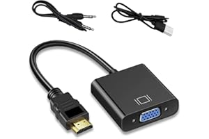 YOURKAY HDMI auf VGA Adapter, HDMI Stecker auf VGA Buchse Konverter Unidirektional H-DMI-Computer auf V-GA-Monitor Adapter (Stecker auf Buchse) für Computer, Laptop, Monitor, Projektor, TV