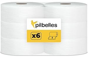 MUNTRADE Papier Toilette MAXI JUMBO 2 Plis | 6 Rouleaux Papier Toilette Maxi Rouleaux 2 plis