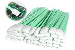 HONGOEN 50 Stück Reinigung Schwamm Lang Steril,Reinigungsstäbchen,Wattestäbchen Großer Kopf,Schaumreinigungs-Wattestäbchen,Detailing Wattestäbchen Rechteckig für Kamera,Objektiv,Tintenstrahldrucker