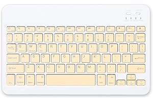 FOGCAYS Universal Ultra-Slim Keyboard Rechargeable Wireless Keyboard Portable Key-board Compatible with iPad/Samsung Tab/Lenovo Tab/iOS/Android/Windows (Yellow)
