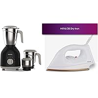 Philips HL7756/00 750-Watt Mixer Grinder + Philips HI114 1000-Watt Golden American Heritage Soleplate Dry Iron