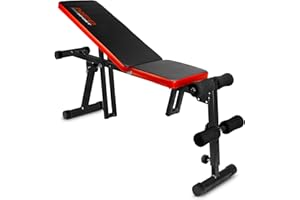 ‎NEO-SPORT Neo-Sport Ławka Treningowa Regulowana NS03 Ławeczka Do Ćwiczeń Mięśni Brzucha Regulacja Oparcia Siedziska i Wysokości Składana Do Domowej Siłowni 100 kg