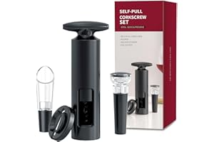 EBUYFIRE Apribottiglie set 4 in 1 cavatappi professionali vino apribottiglia sommelier con Taglierina, Versatore, Tappo a Vuoto apri bottiglia vino regali apribottiglie regalo per uomo feste e amanti del vino