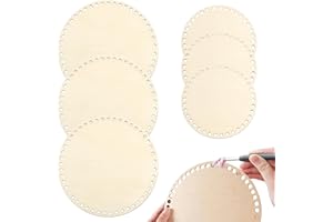 SHIQUAN 6 Stück Gehäkelter Korbboden, Korbboden aus Holz zum Häkeln, Taschenboden zum Häkeln, Naturholzkorbboden, für DIY Korb Webbedarf Heimdekoration Kunsthandwerk (15cm/20cm)