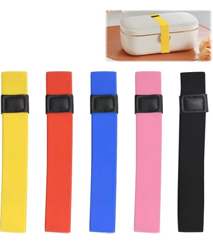 Produktbild von SOIMISS 4er-Pack Elastische Bento-Bänder – Nylon-Lunchboxgurte Für Sicheren Verschluss, Mehrfarbig, Wiederverwendbar