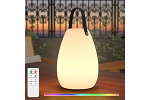 FUYO Grande lampe de table extérieur sans fil LED Lampe de table portable avec 8 couleurs Télécommande Lampe de jardin pour salon extérieur jardin terrasse barbecue décoration de Pâque