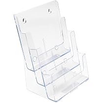 Deflecto Lot de 2 Porte-documents A4 Portrait 4 Niveaux 4 Poches – Présentoir Incliné Multi-Poches pour Magazines