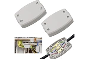 BEIDAIBY 2 Pcs Outdoor Junction Box,2 and 3 Way Electrical Junction Box,Weatherproof Cable Connectors Cover,White Wire Protection Box,For Indoor Outdoor Electronics Cable