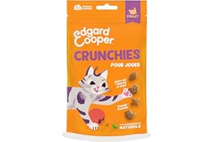 Edgard & Cooper friandises pour Chat, crunchies au Poulet (1x50g), sans céréales, Riches en Viande fraîche, avec Herbe à Chat, ingrédients naturels, sans Sucre ajouté