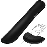 Gimars Wrist Rest Pad Set for Keyboard and Mouse/Anti-skid Ergnonomic Wrist Support Cushion with Memory Foam For Working Gami