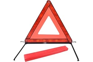 ACONDE Warndreieck Mit, Warndreieck Kfz, Mit Aufbewahrungsbox, Faltbarer, Für Warnschilder, die im Falle Eines Vorübergehenden Stopps Oder Einer Fahrzeugpanne Angezeigt Werden