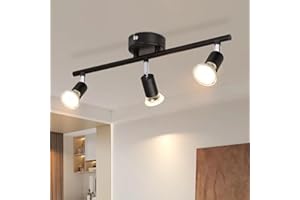 Lichtmaler Lampa sufitowa LED 3-płomieniowe reflektory sufitowe GU10 Obrotowa 330°Przemysłowa lampa sypialnia Jadalnia bez żarówek