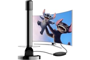 BIGEFEIXU Antenna TV Interna Potente Facile Installazione, Long Range Reception Digitale Antenna TV Portatile Support 4K 1080p VHF UHF DVB-T, Cavo Coassiale 3 Metri