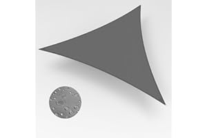 IOAOI Sun Shade Sail 4x4x4m Triangle Awning Canopy, Waterproof Shade Sail Garden Canopy, 95% UV Block with Free Rope, Triangular Sun Sail for Outdoor, Patio, Yard, Pergola, Balcony, Party (Grey)