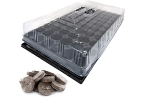 GREEN24 PRO40+ Complete Set Indoor Greenhouse Propagation House Hydroponics XL with Peat Source Pots, Automatic Watering, Professional Greenhouse with Tray + Capillary System + QP Pot Plate + Hood +