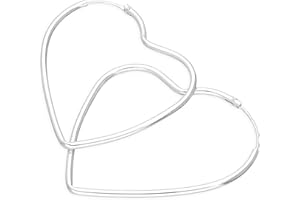 JEWELLERYBOX Groß 42 mm Sterlingsilber Herz Creolen Ohrringe