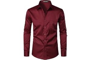 PARKLEES Chemise boutonnée élégante à coupe ajustée, manches longues et poche, style urbain, décontracté ou habillé, pour homme