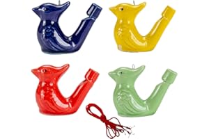 BBIURER Vogelrohr, 4 Farben Kinderkeramikrohr, Vogellied und Naturklänge, ideal für Outdoor-Aktivitäten und Heimdekoration, Vogelpfeife Kinder