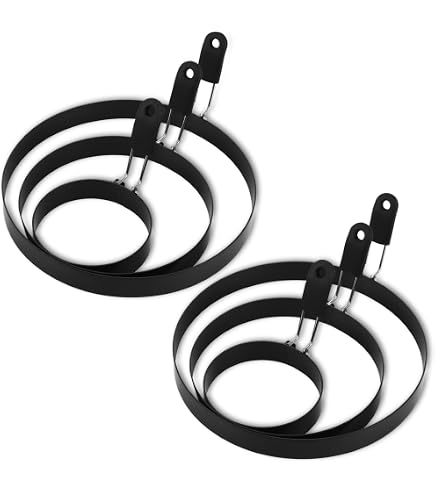 Produktbild von Eierringform 2 Stück Antihaftbeschichtet 10,2 Cm Quadratische Eierringe Zum Braten Von Eiern Mit Silikongriff Quadratische Eierform Aus Edelstahl Eierpochierer Spiegelei-Formen Für Frühstück Sandwiche