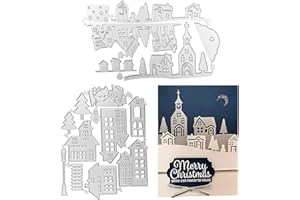 VINFUTUR Fustelle Stencil Cutting Dies Natale per Merletto di Busta Cartolina d'Auguri Inviti Fai da Te Scrapbooking Goffratura Carta